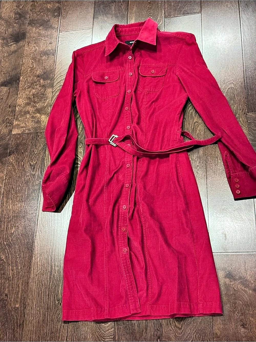 Express Corduroy Shirt Dress in Pink Size Small Like New